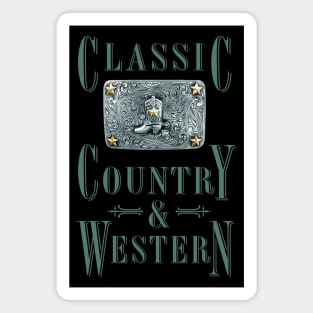 Cowboy Boot - Classic Country and Western Belt Buckles Magnet